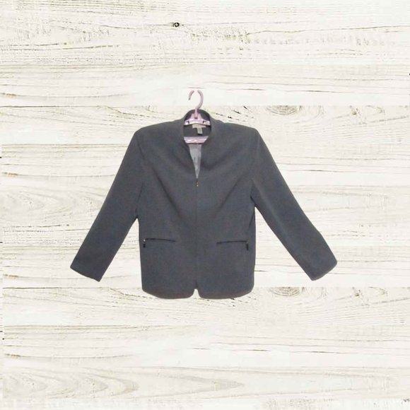 Amanda Smith size 14 womens blazer jacket long sleeves color grey - Picture 5 of 12